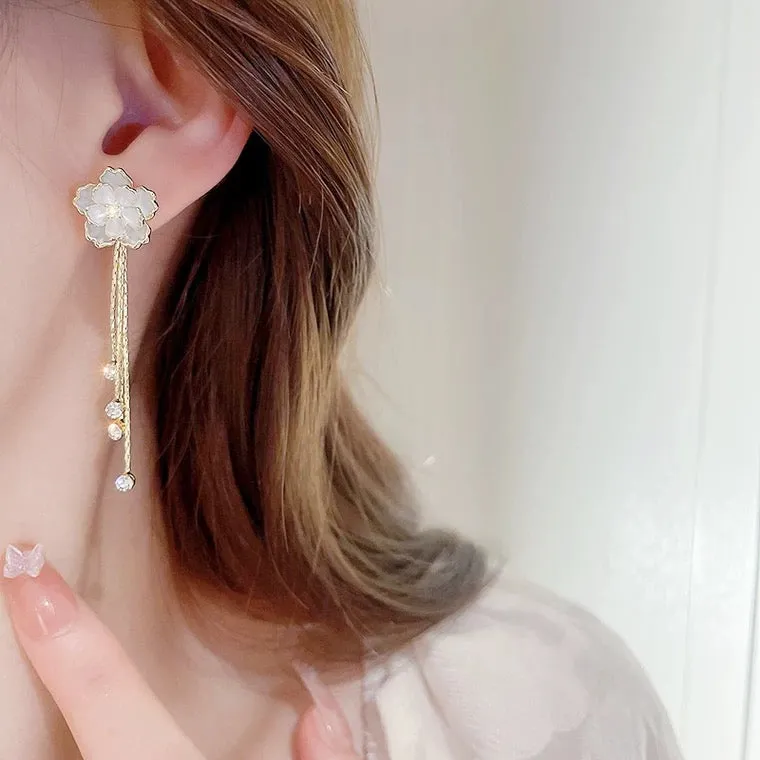 Flower Tassel Earrings
