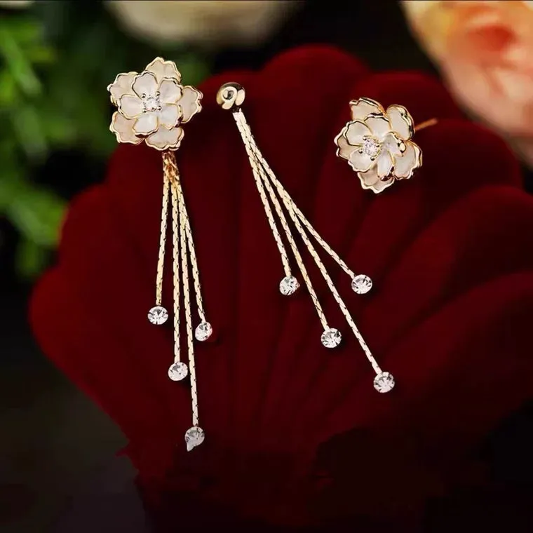 Flower Tassel Earrings