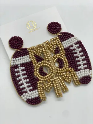 Football Mom Beaded Earrings