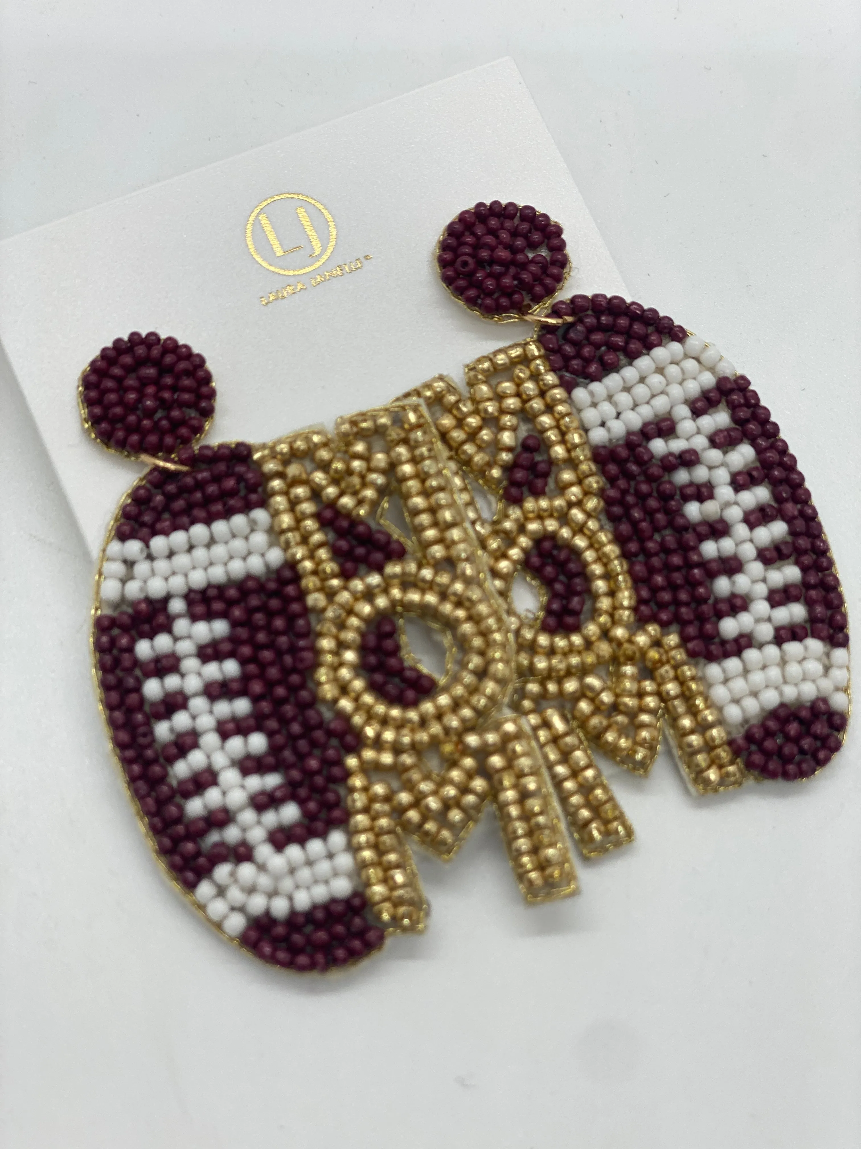 Football Mom Beaded Earrings