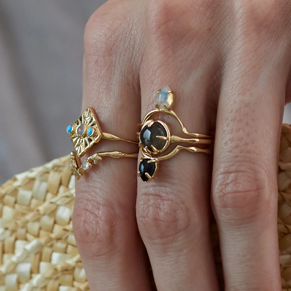 Fortune Teller in Black Moonstone