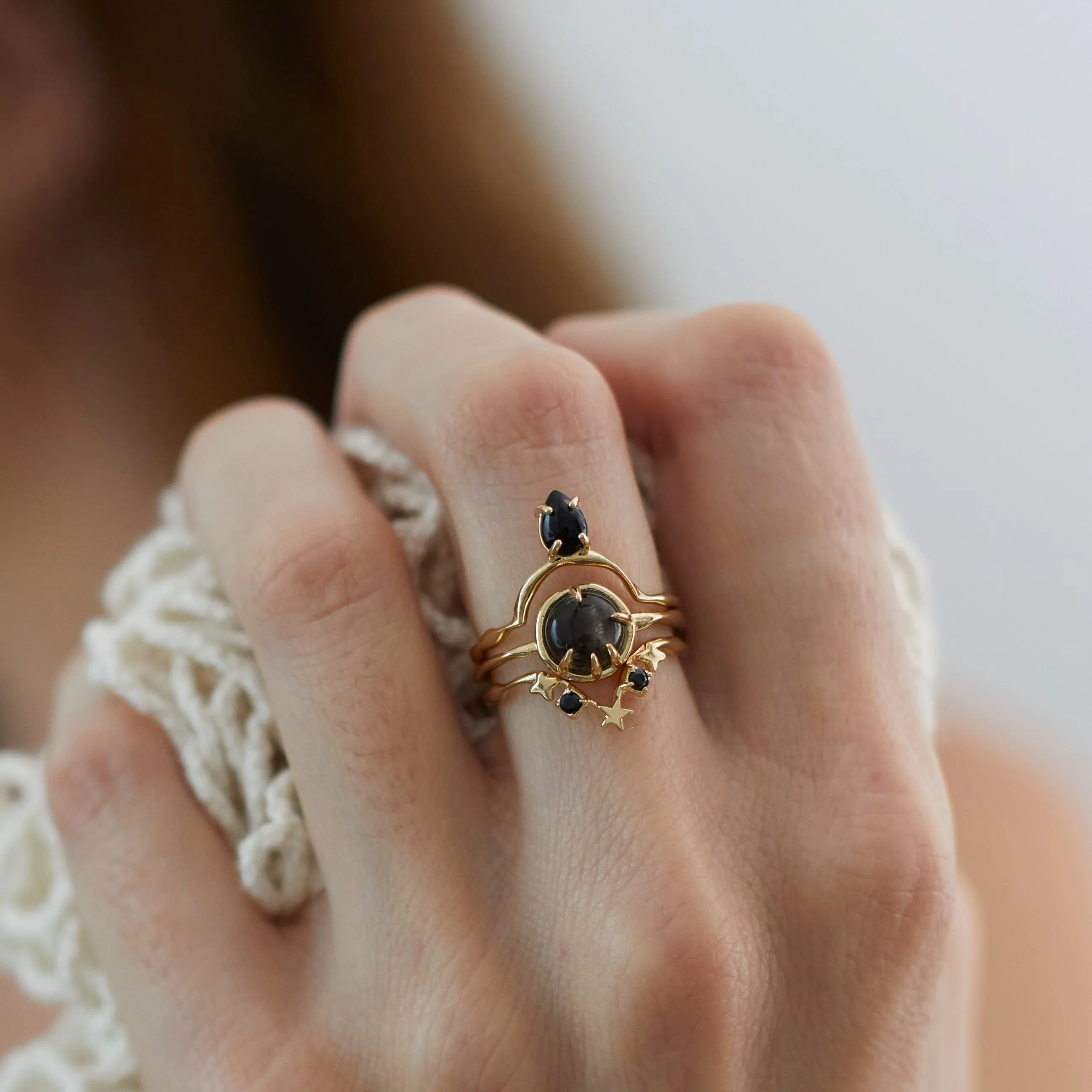 Fortune Teller in Black Moonstone