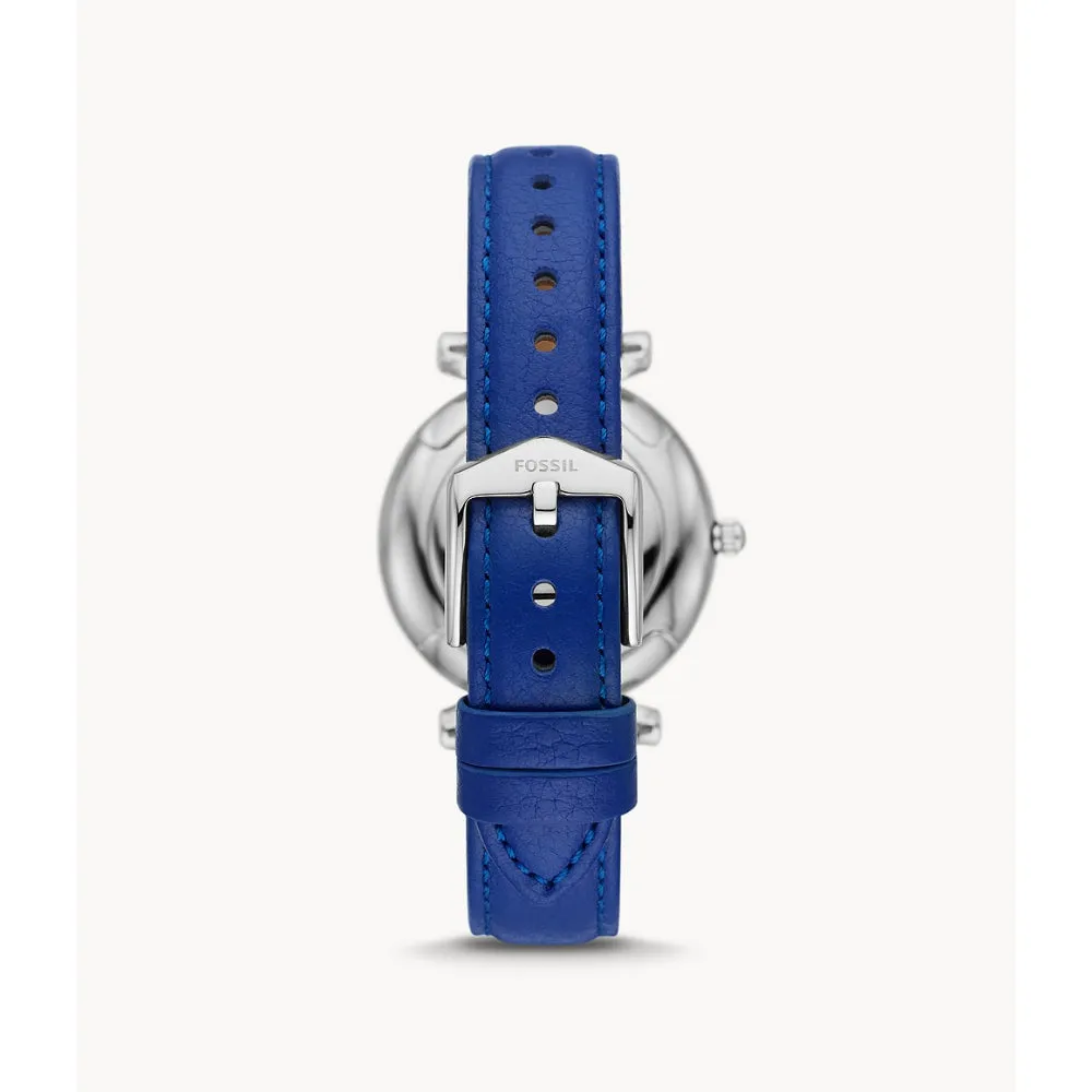 Fossil Carlie Women's Two-Hand Blue Eco Leather Watch