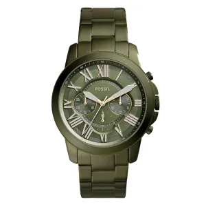 Fossil Grant Green Stainless Steel Green Dial Chronograph Quartz Watch for Gents - FS5375