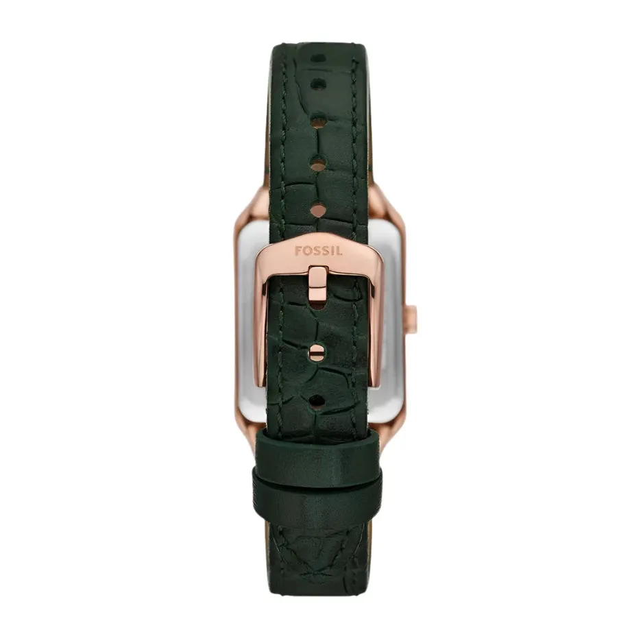 Fossil Raquel Ladies Three-Hand Date Green Croco LiteHide™ Leather Watch