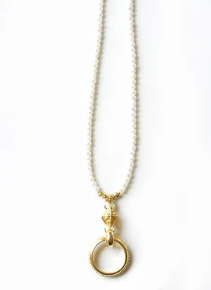 Freshwater Pearl and Gold EyeRing Necklace