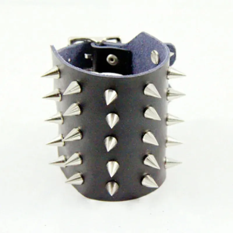 Funki Buys | Bracelets | Unisex Leather Spike Wristband
