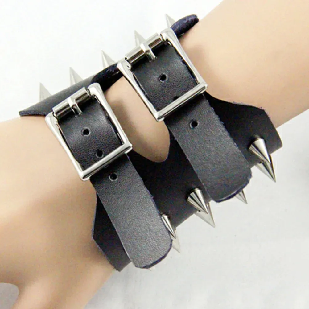 Funki Buys | Bracelets | Unisex Leather Spike Wristband