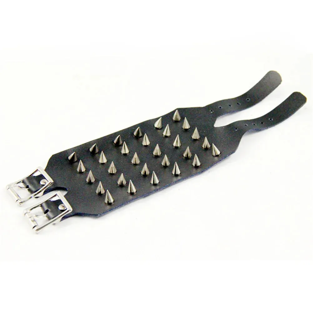 Funki Buys | Bracelets | Unisex Leather Spike Wristband