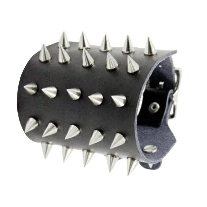 Funki Buys | Bracelets | Unisex Leather Spike Wristband