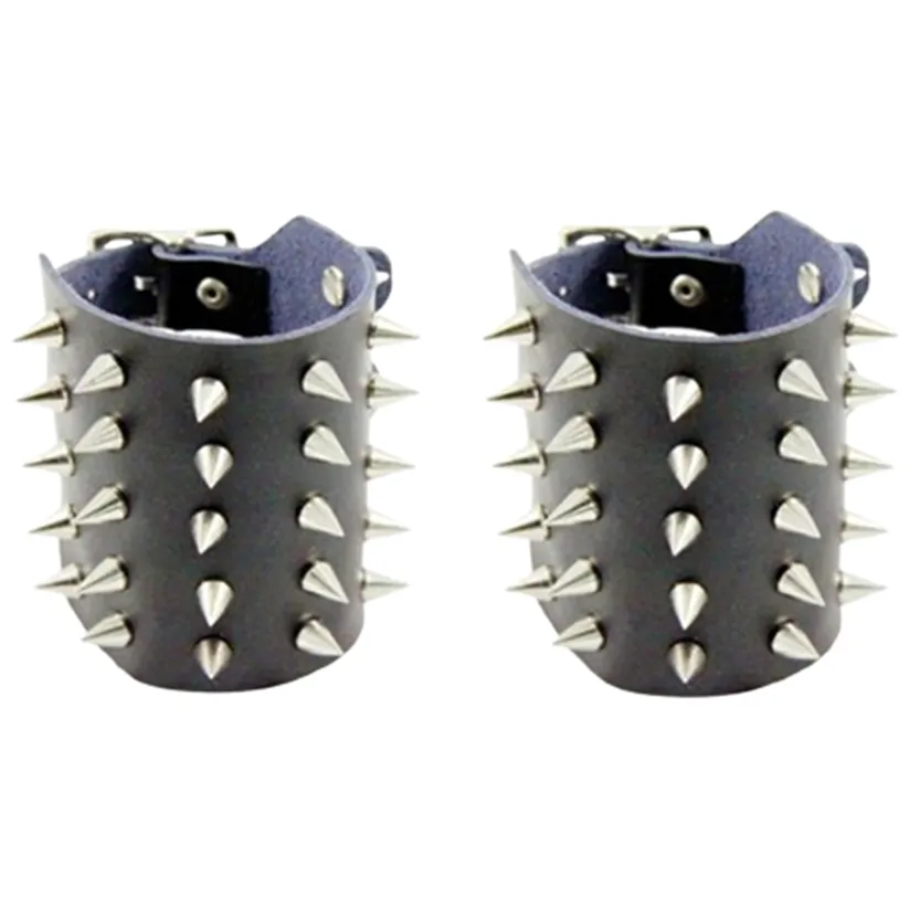 Funki Buys | Bracelets | Unisex Leather Spike Wristband