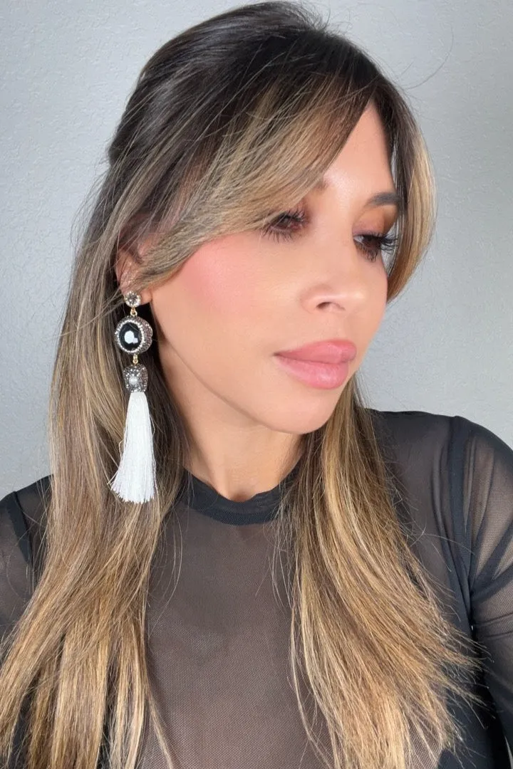 Gemstone & Crystal Tassel Earring