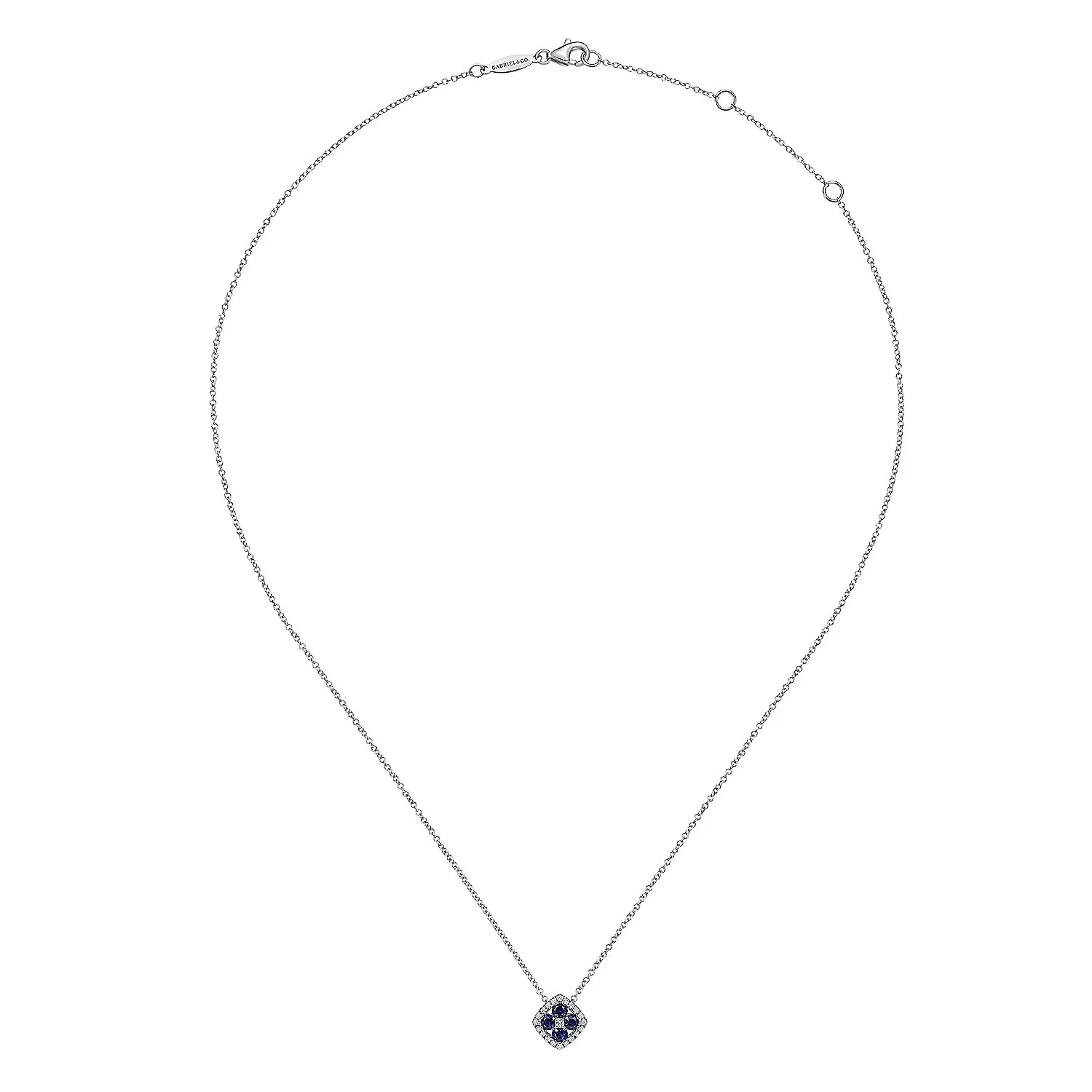 Gemstone & Diamond Halo Floral Necklace
