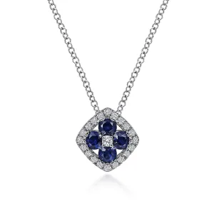 Gemstone & Diamond Halo Floral Necklace
