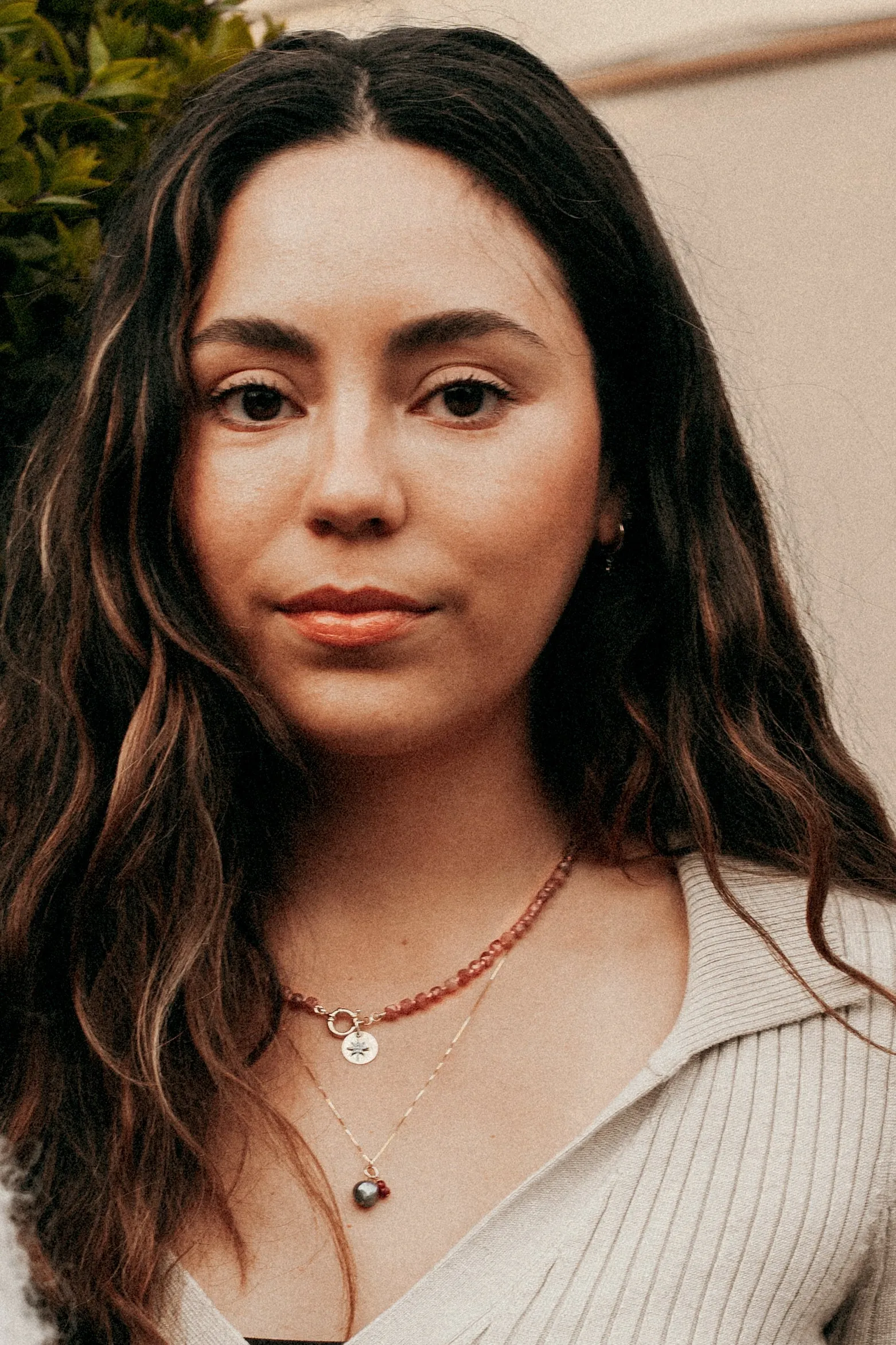Gemstone Cluster Necklace: Blue Keshi Pearl and Rubies