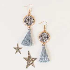 GGE05 - Tassel Earrings - Grey