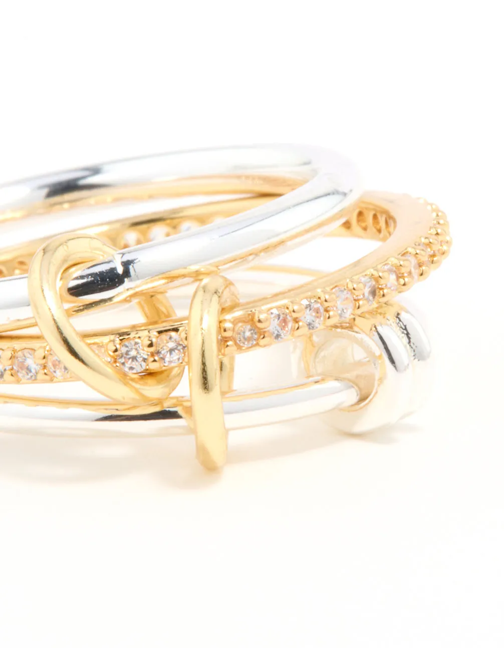 Gold & Silver Plated Rondell Stacked Ring