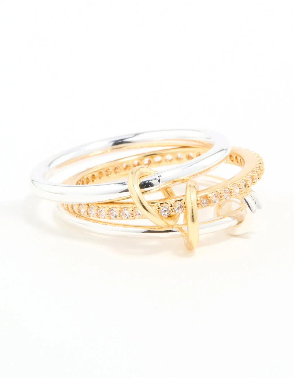 Gold & Silver Plated Rondell Stacked Ring
