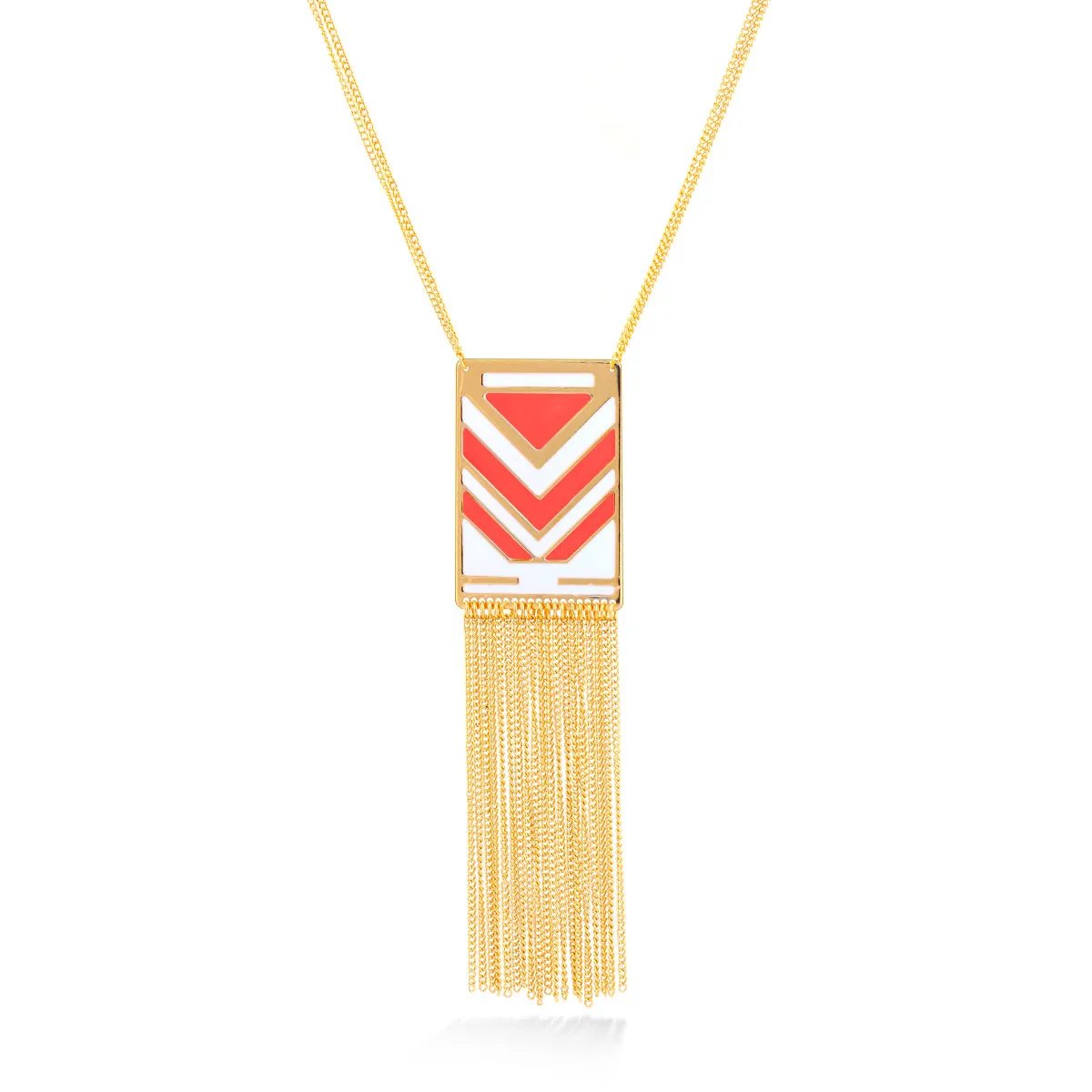 GOLD CORAL TASSEL EARRINGS NECKLACES #SQJ015-3589CX (OF18)