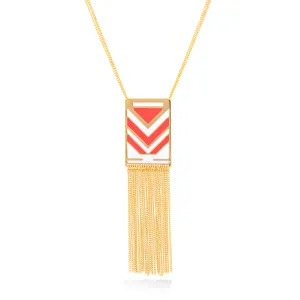 GOLD CORAL TASSEL EARRINGS NECKLACES #SQJ015-3589CX (OF18)