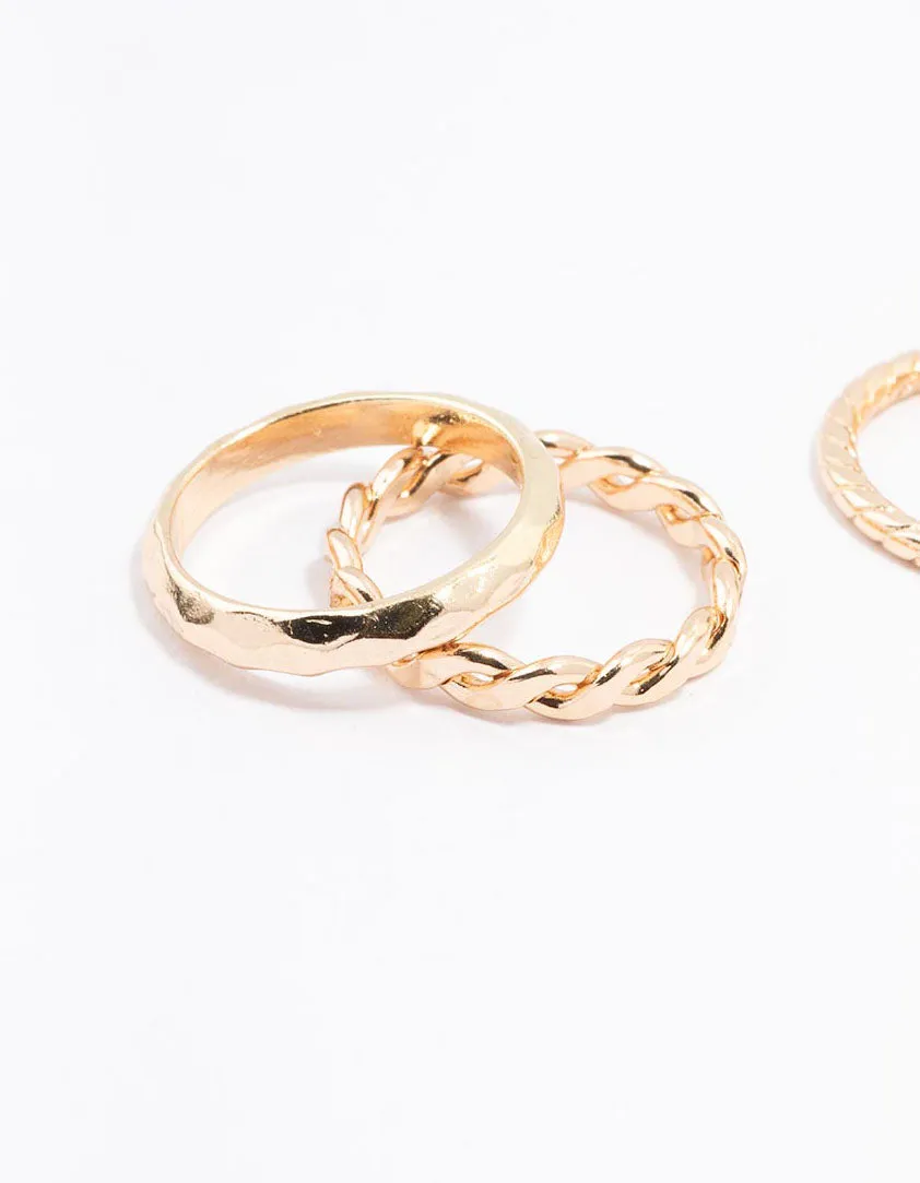 Gold Croissant Ring 4-Pack