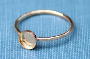 Gold Filled 6mm Bezel Cup Ring blank