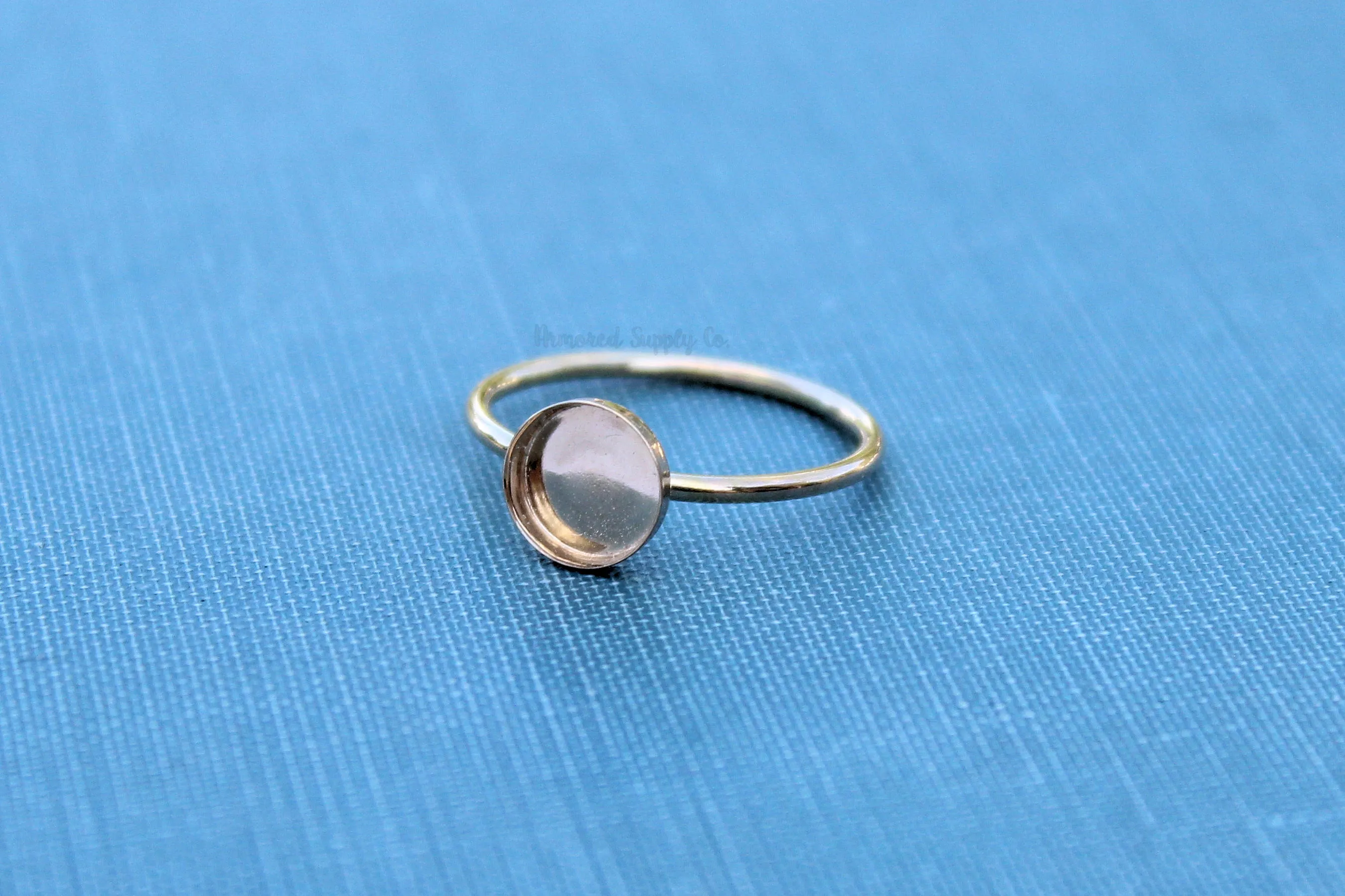 Gold Filled 7mm Bezel Cup Ring blank