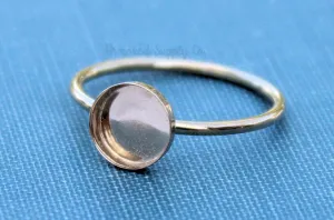 Gold Filled 7mm Bezel Cup Ring blank