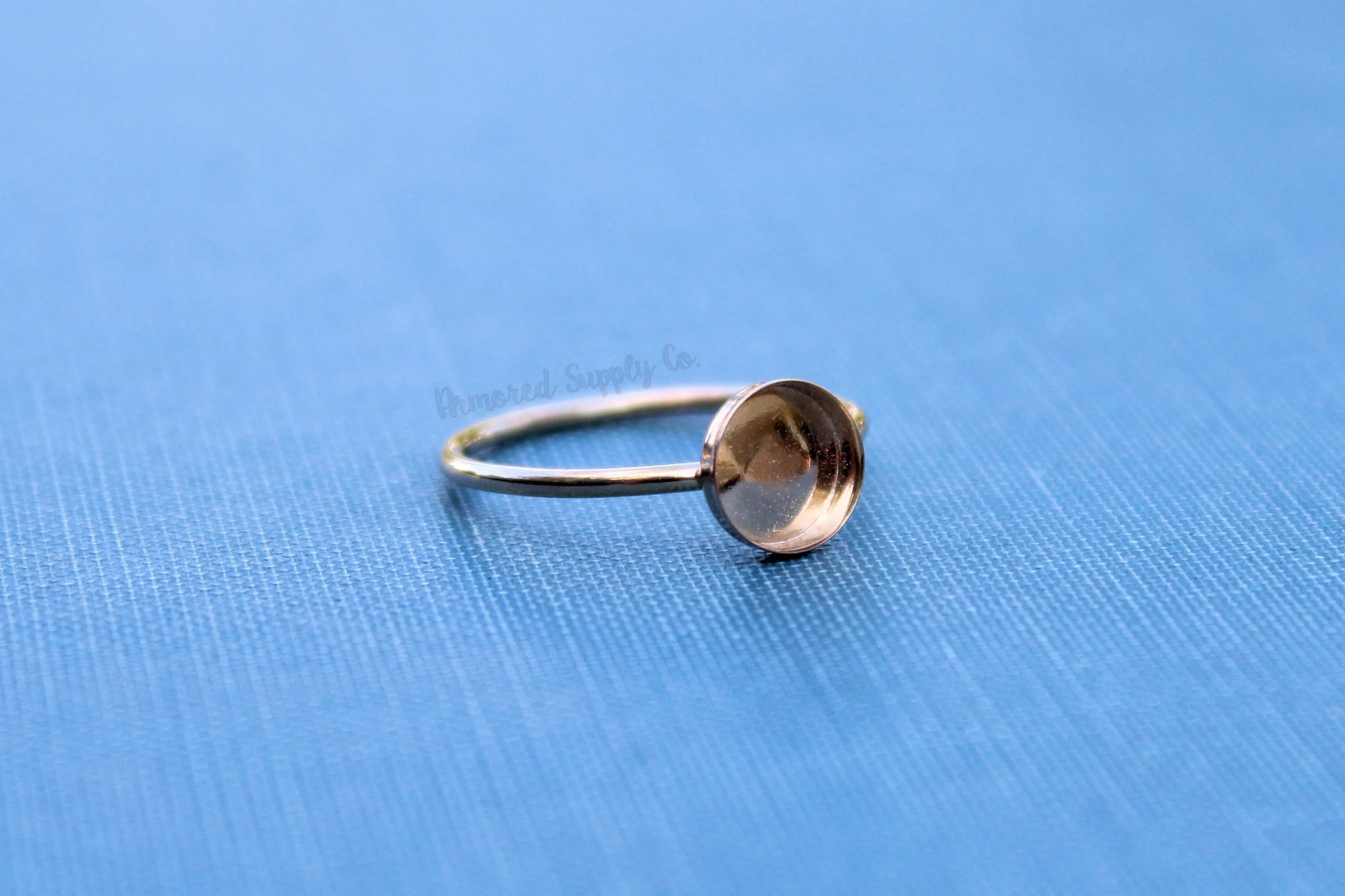 Gold Filled 7mm Bezel Cup Ring blank