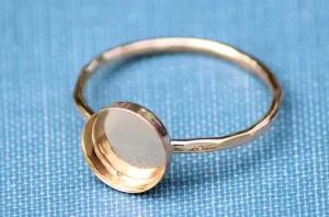 Gold Filled 8mm Bezel Cup Ring blank