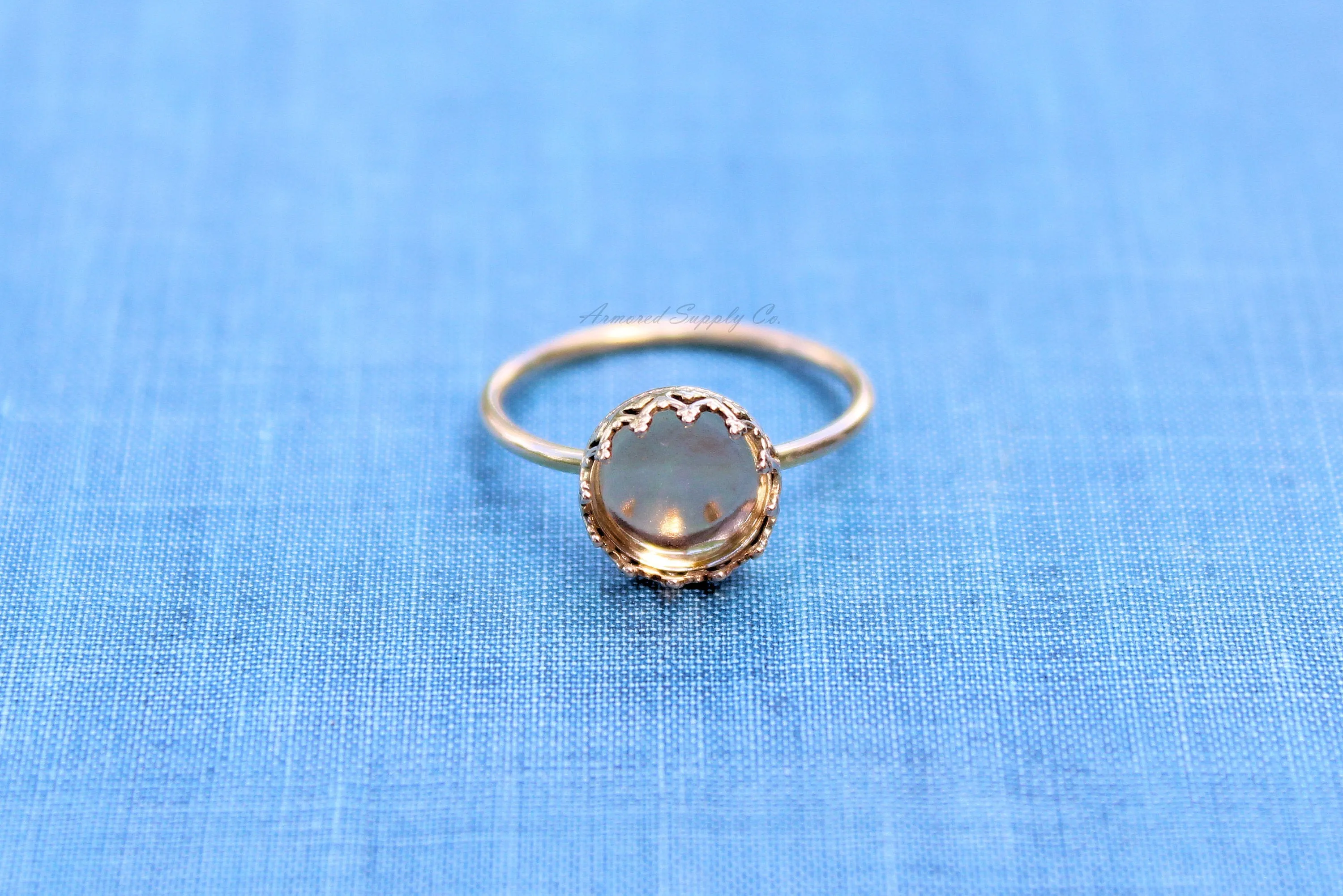 Gold Filled 8mm Crown Bezel Cup Ring blank