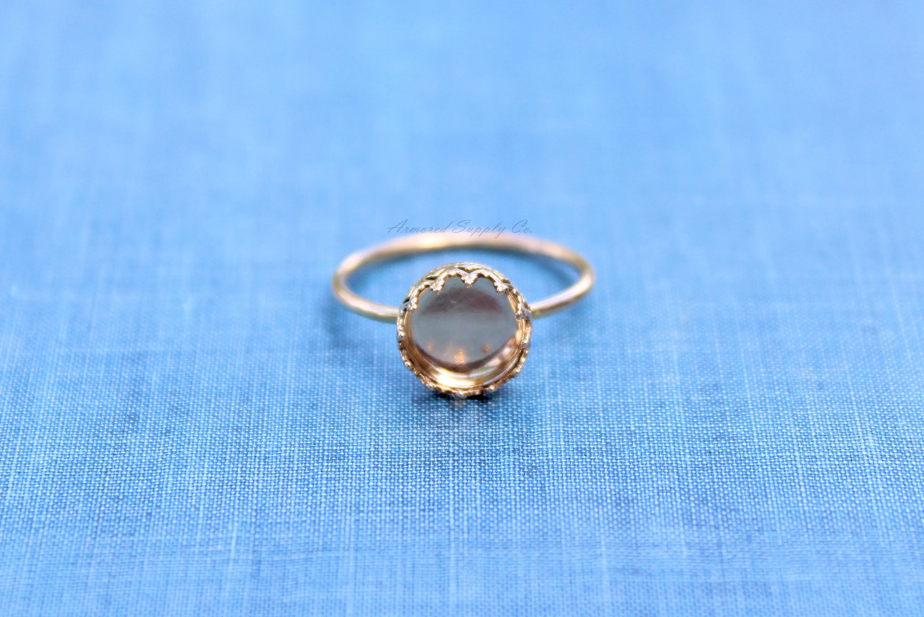 Gold Filled 8mm Crown Bezel Cup Ring blank