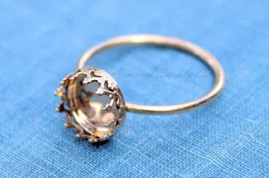 Gold Filled 8mm Crown Bezel Cup Ring blank