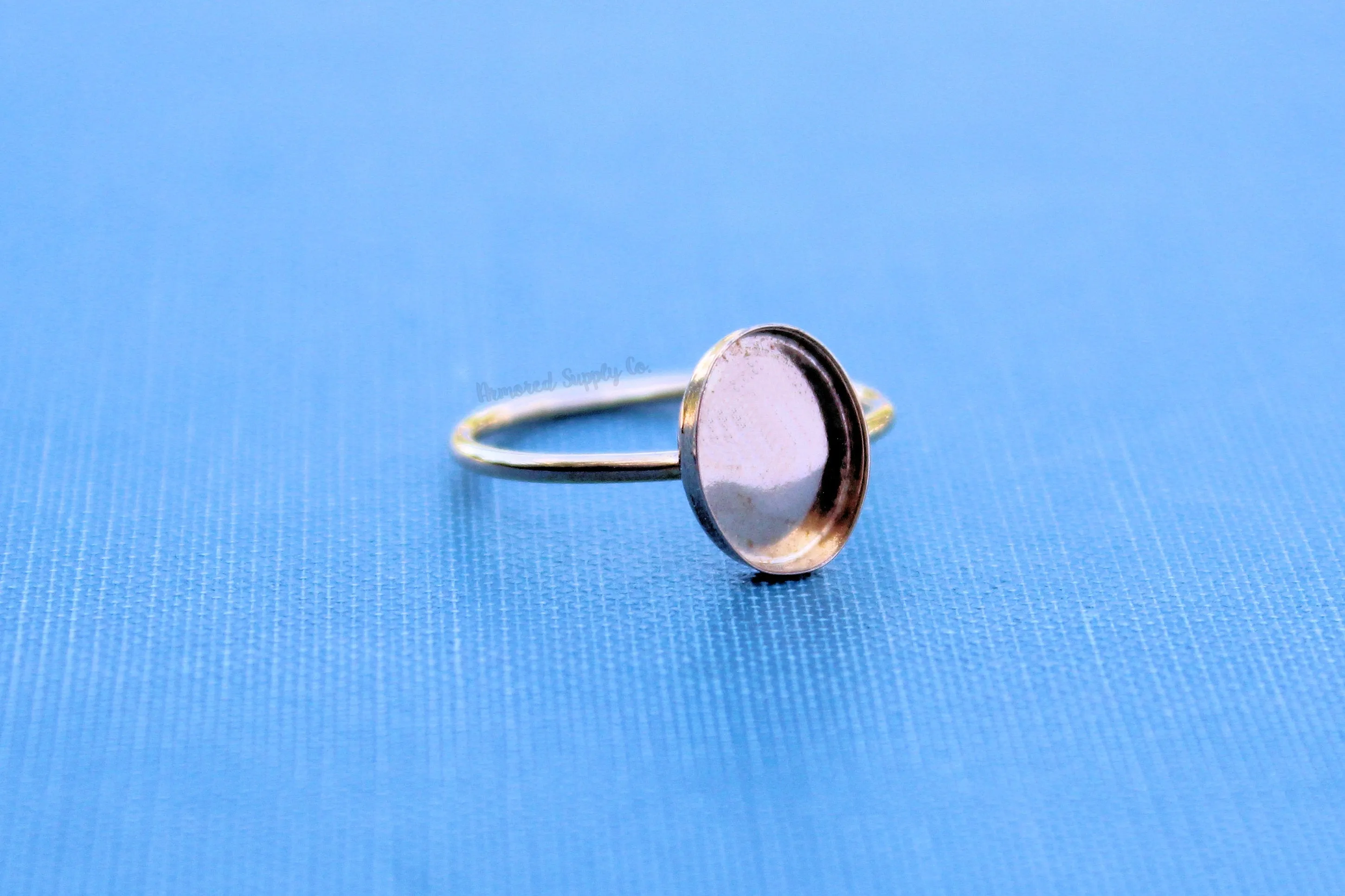 Gold Filled Oval 10x8mm Bezel Ring blank - 16g RING BAND