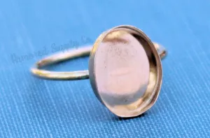 Gold Filled Oval 10x8mm Bezel Ring blank - 16g RING BAND