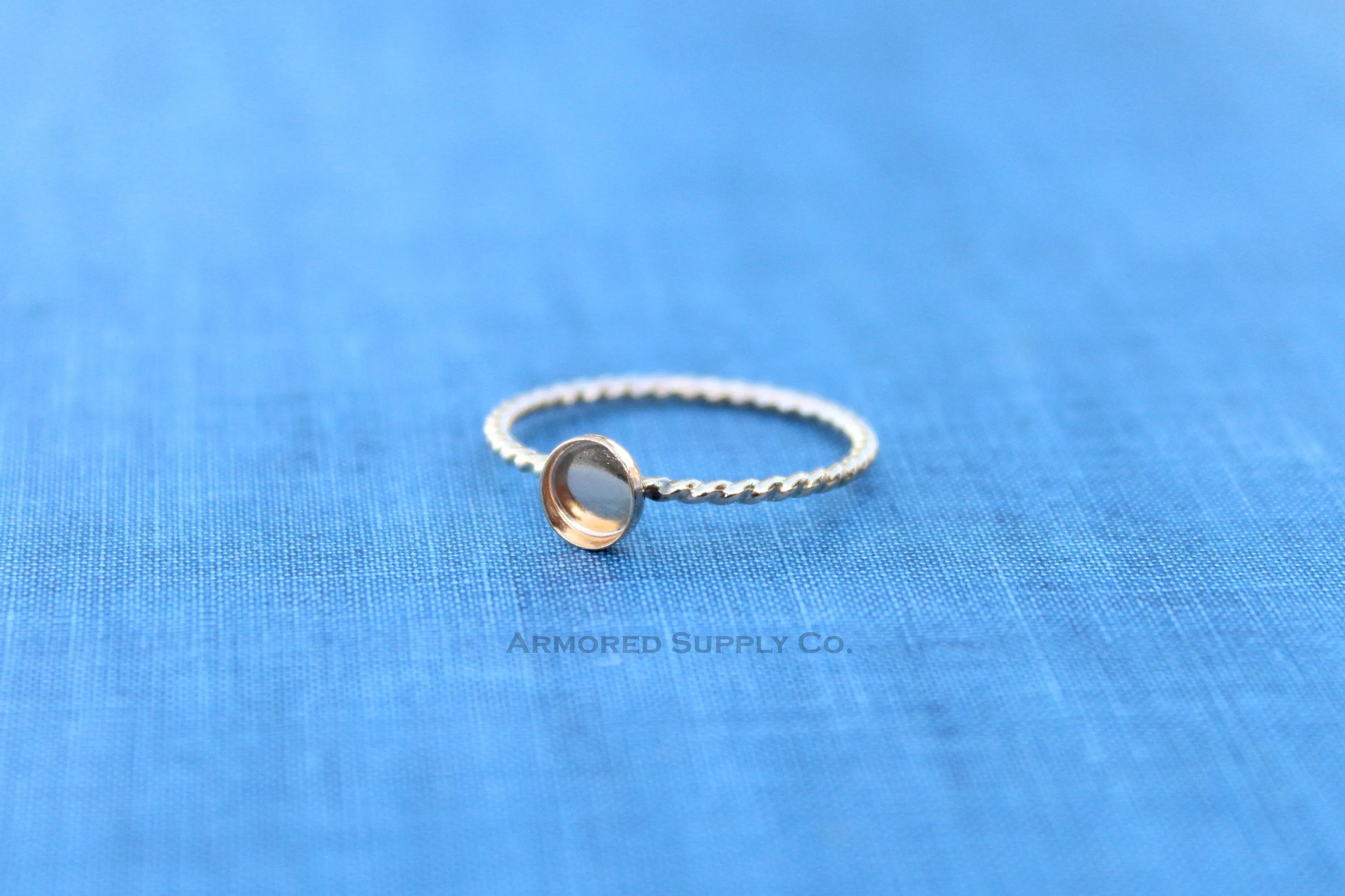 Gold Filled Rope 3mm Bezel Ring blank