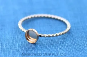 Gold Filled Rope 5mm Bezel Cup Ring blank