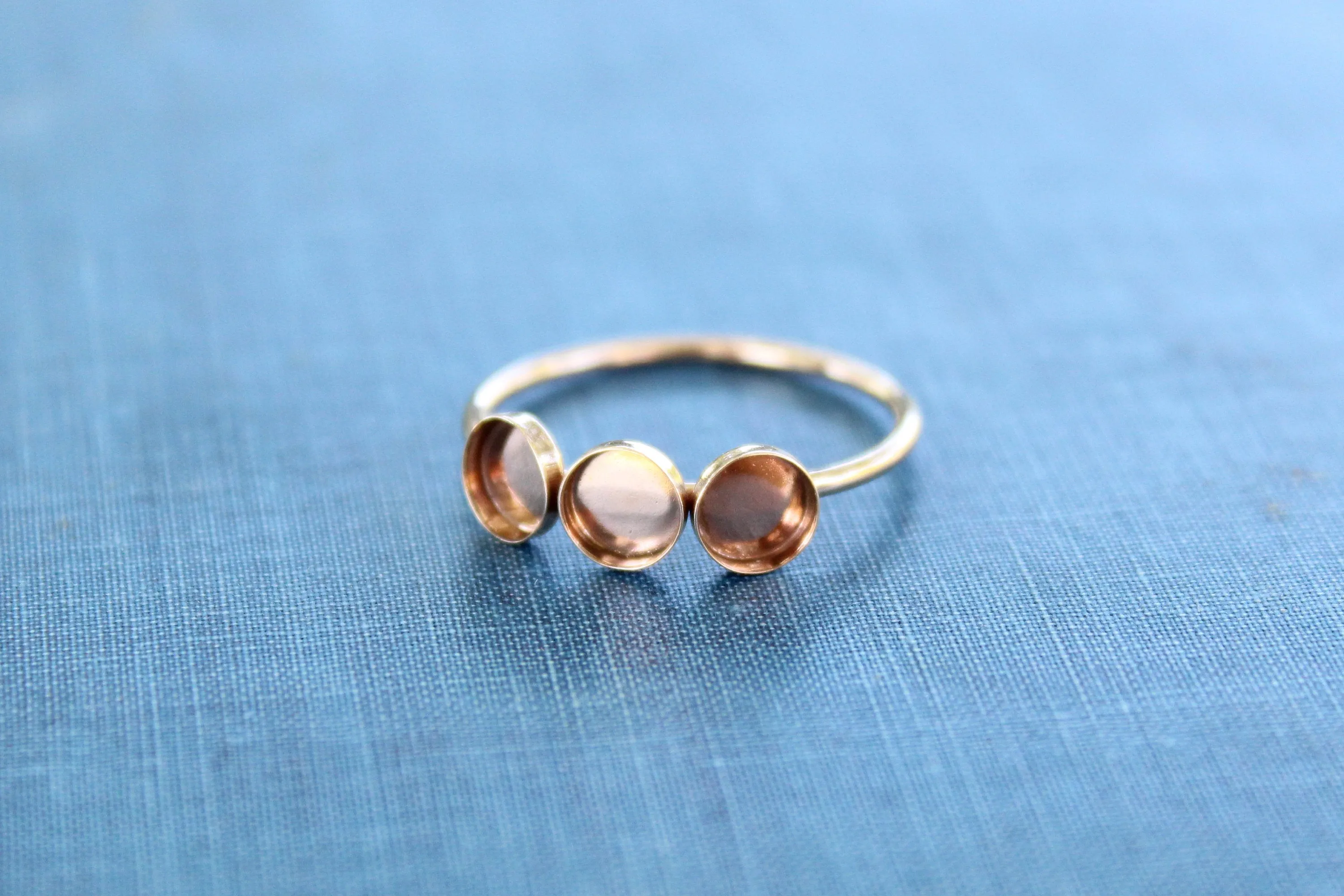 Gold Filled Triple Bezel Cup Ring Blank