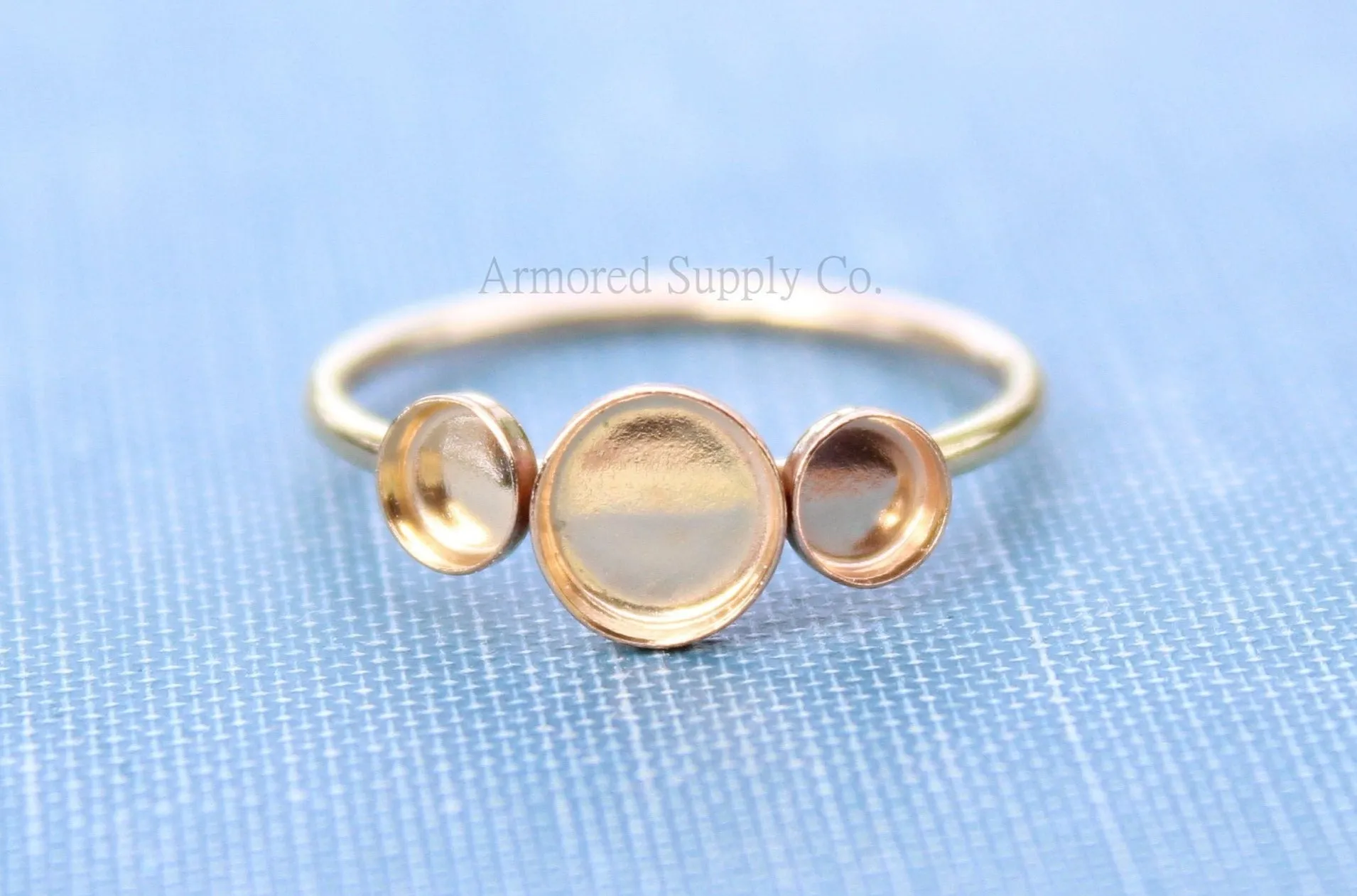 Gold Filled Triple Bezel Cup Ring Blank