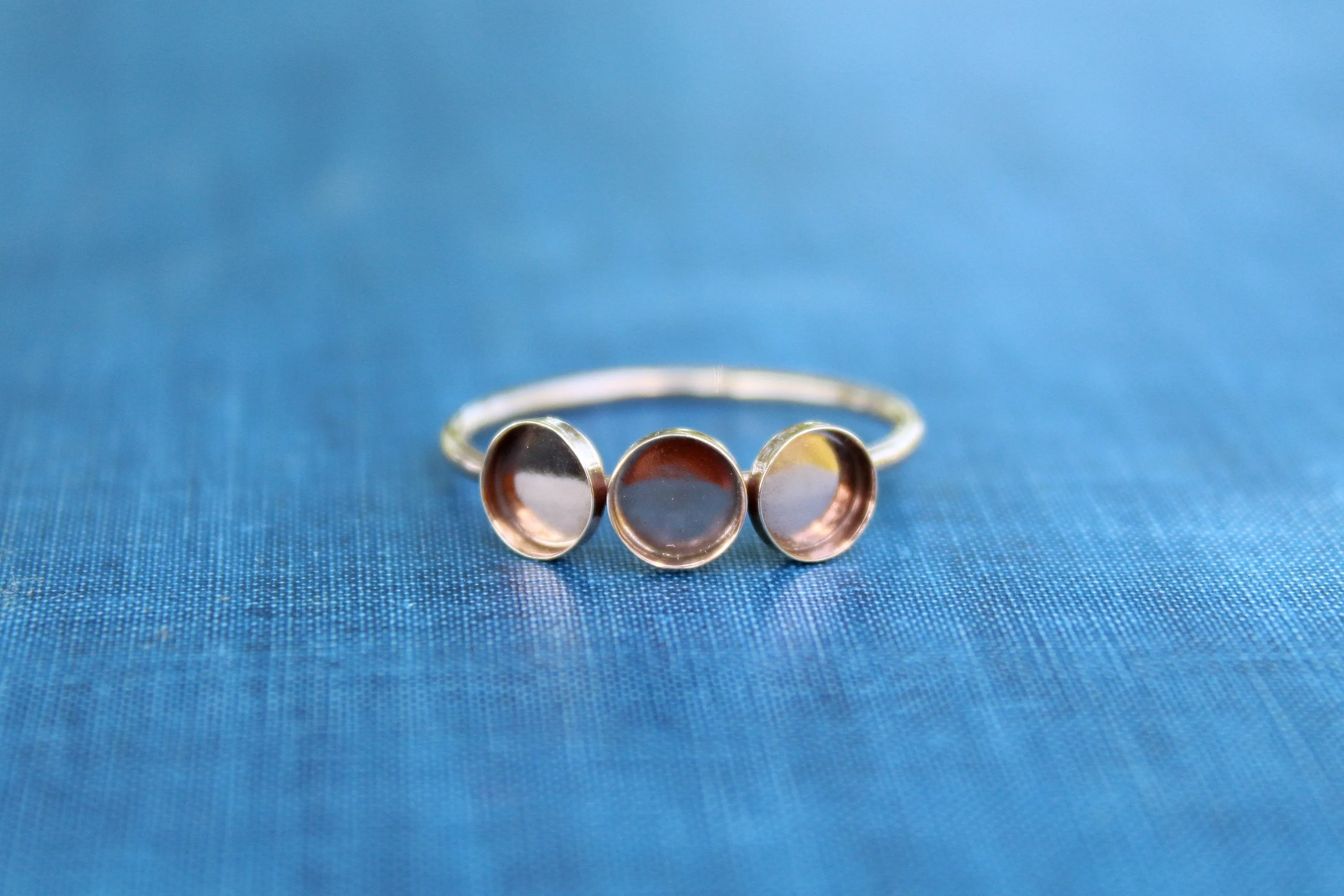 Gold Filled Triple Bezel Cup Ring Blank