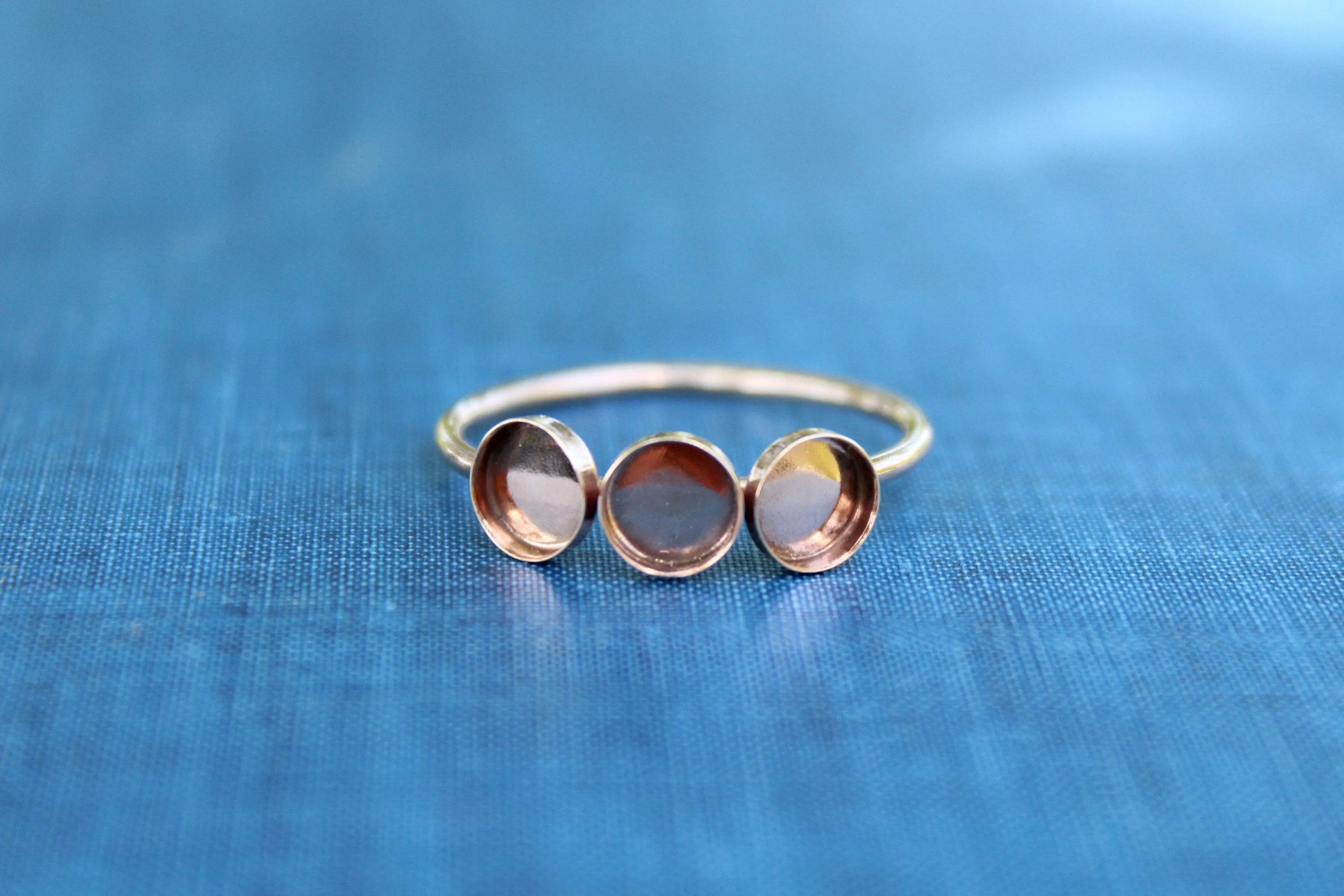 Gold Filled Triple Bezel Cup Ring Blank