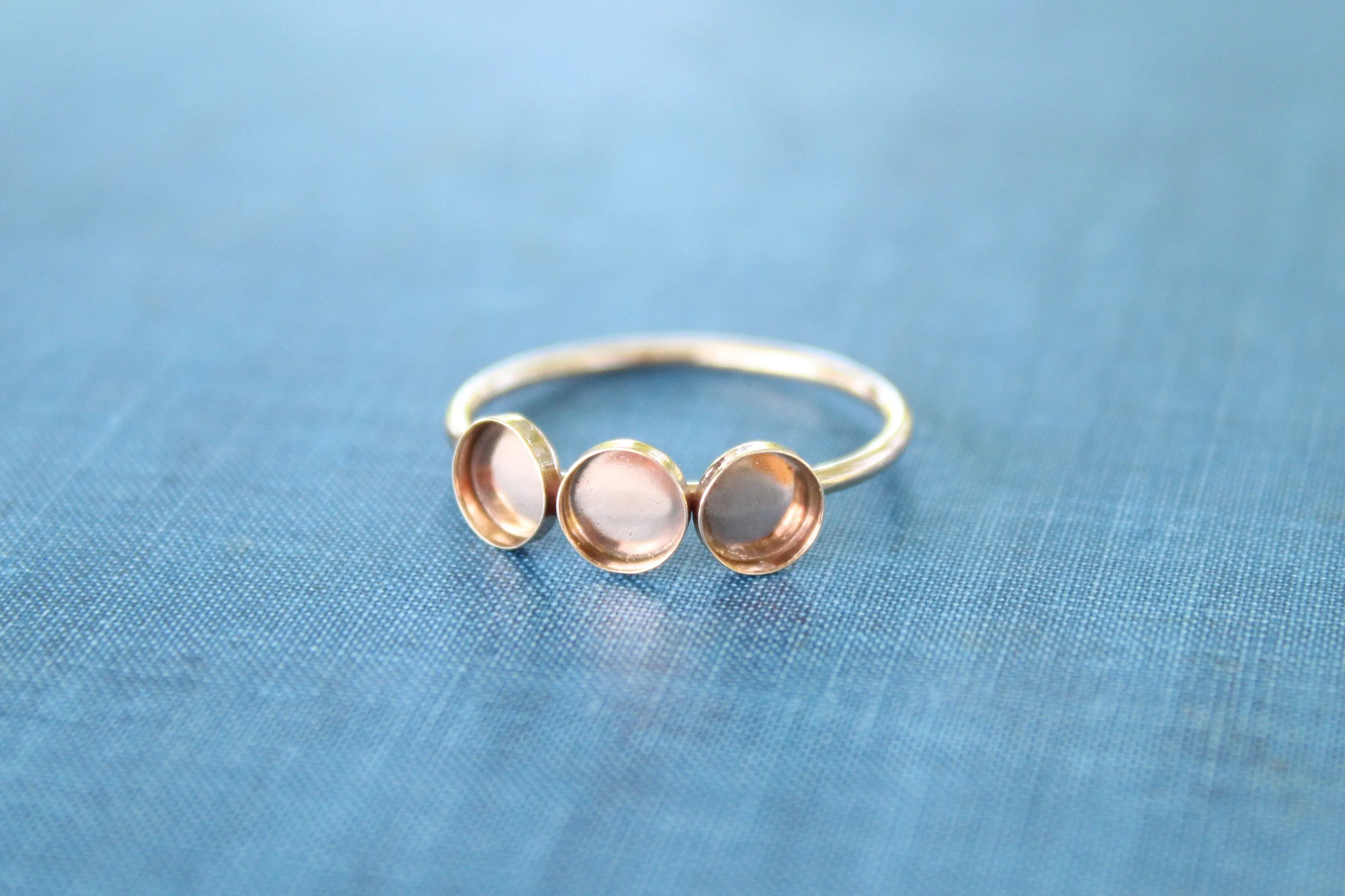 Gold Filled Triple Bezel Cup Ring Blank