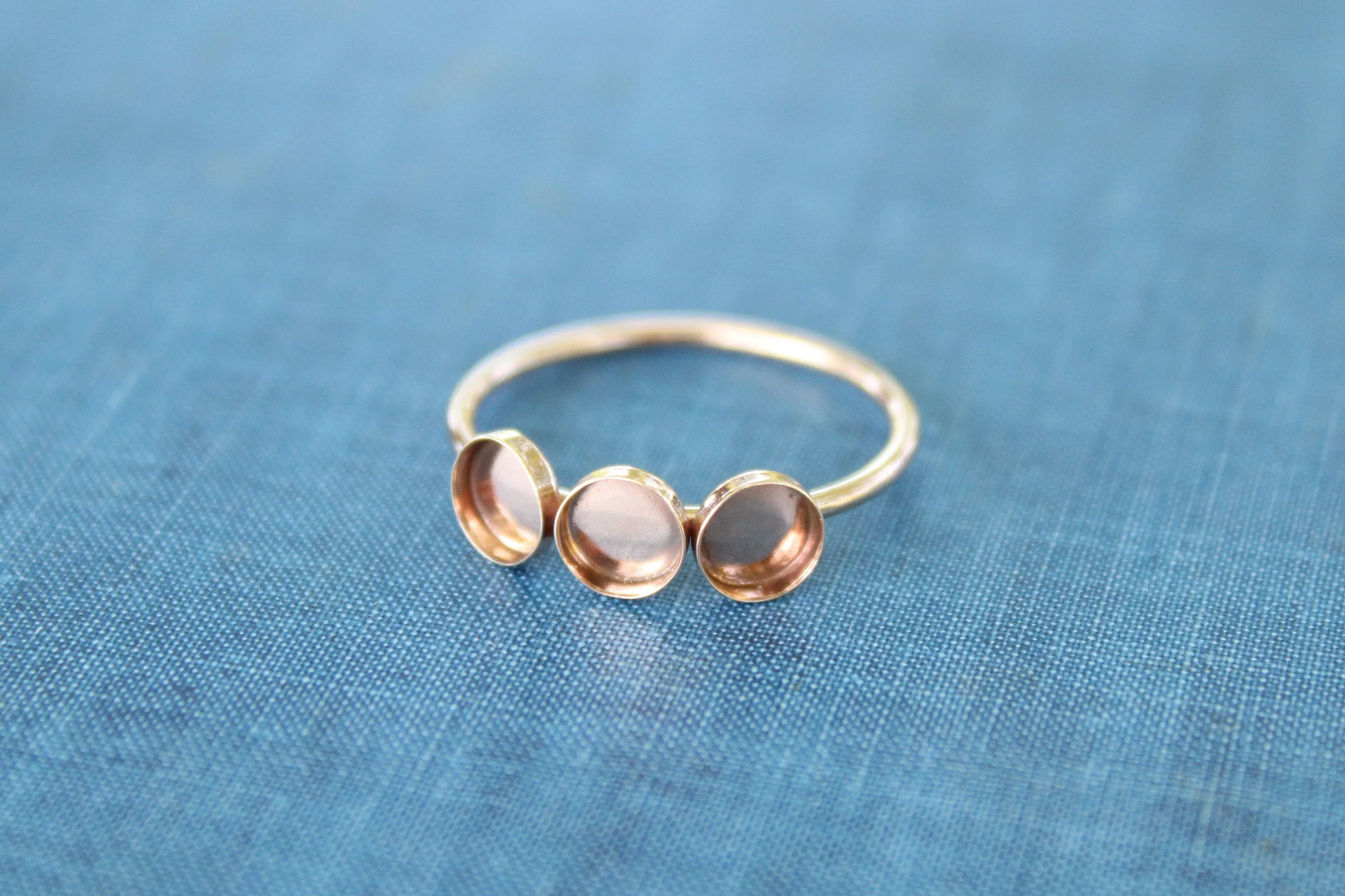 Gold Filled Triple Bezel Cup Ring Blank