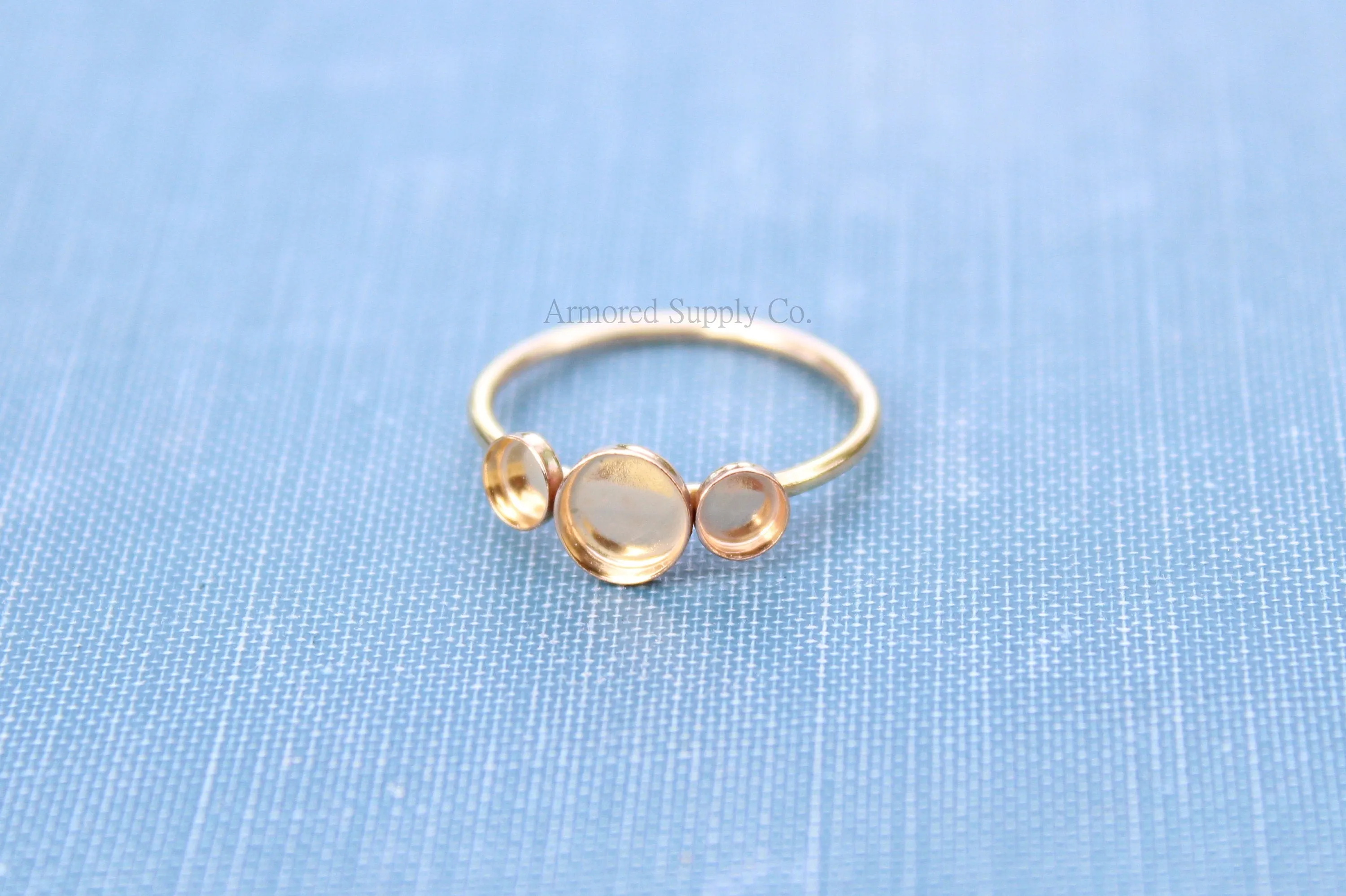Gold Filled Triple Bezel Cup Ring Blank
