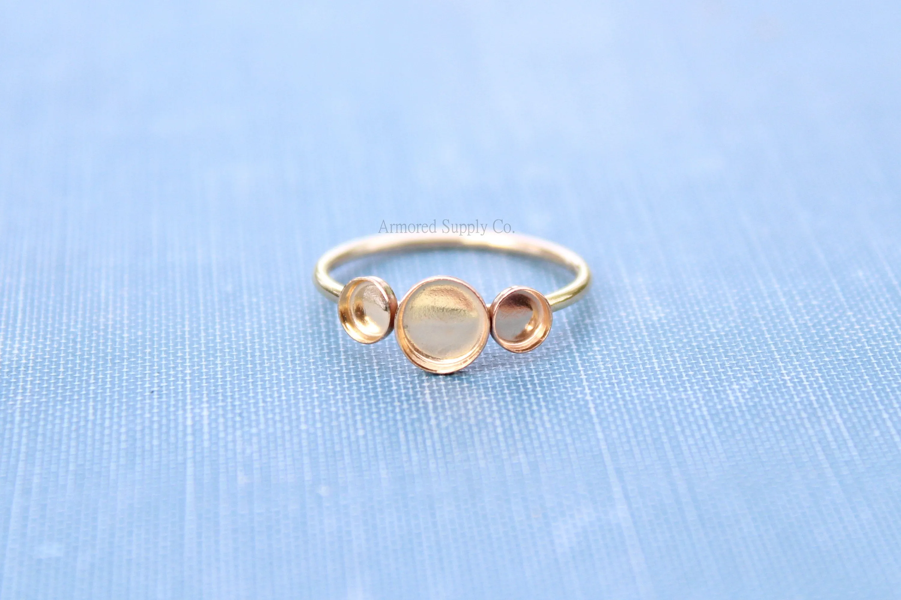 Gold Filled Triple Bezel Cup Ring Blank