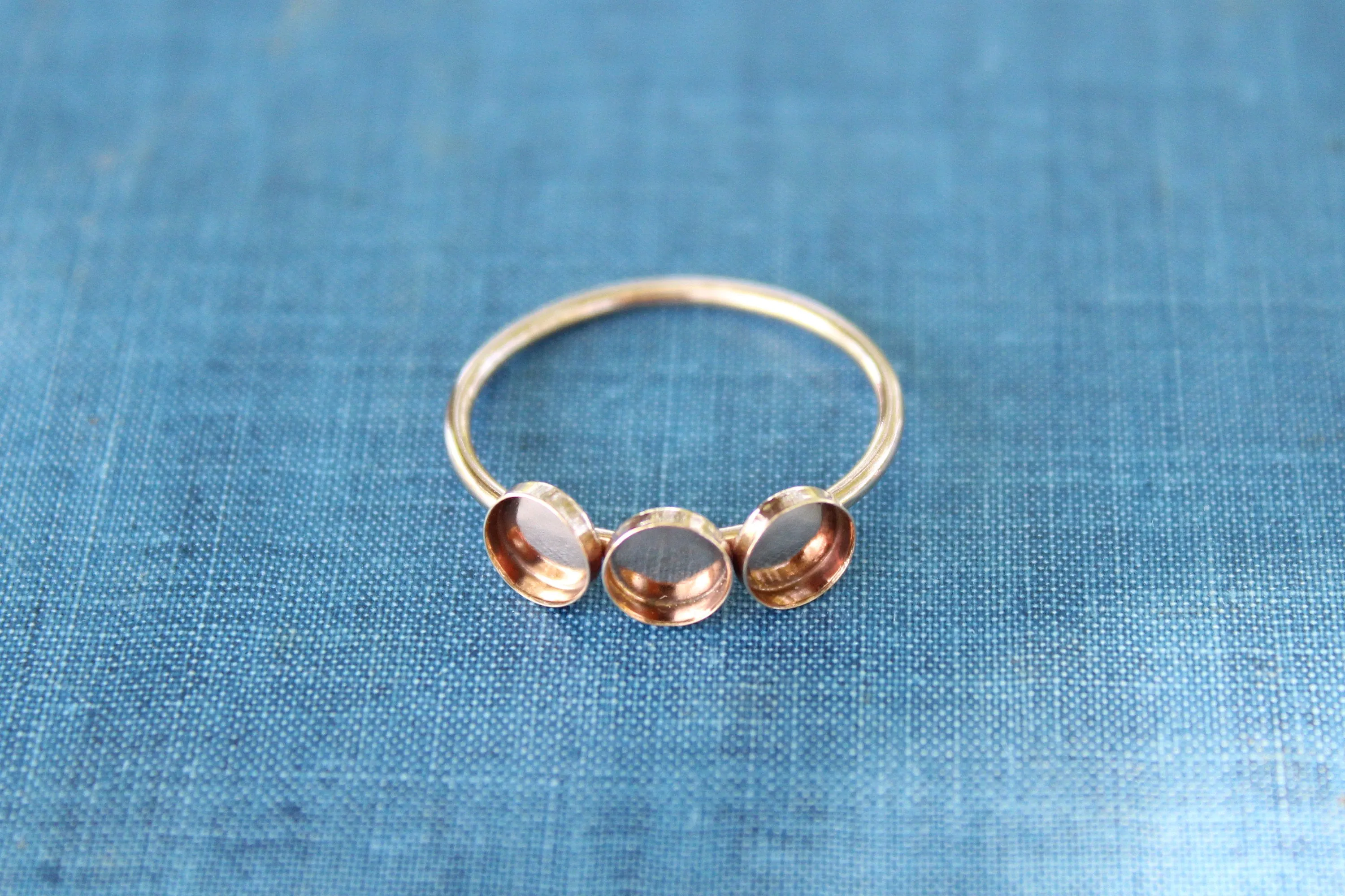 Gold Filled Triple Bezel Cup Ring Blank