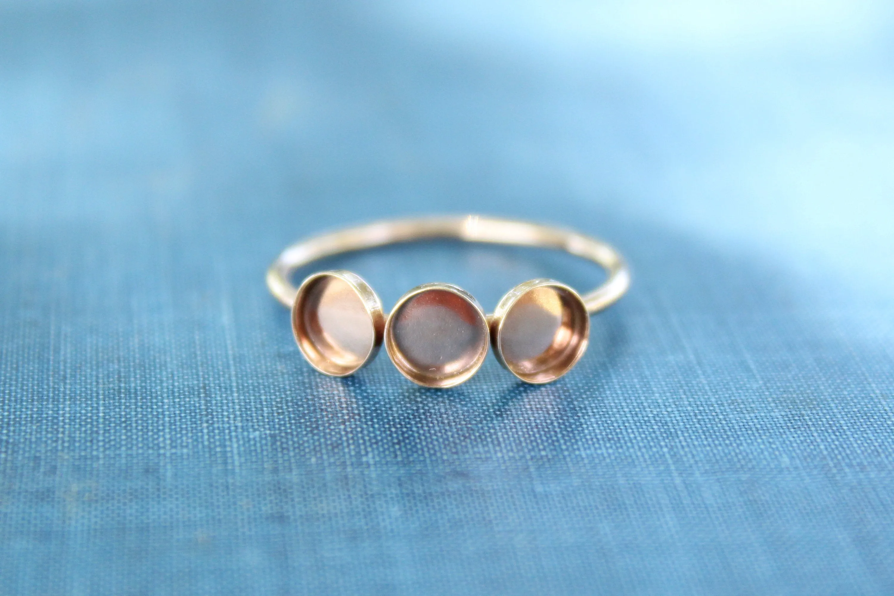 Gold Filled Triple Bezel Cup Ring Blank