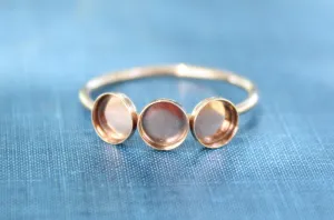 Gold Filled Triple Bezel Cup Ring Blank
