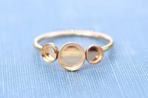 Gold Filled Triple Bezel Cup Ring Blank