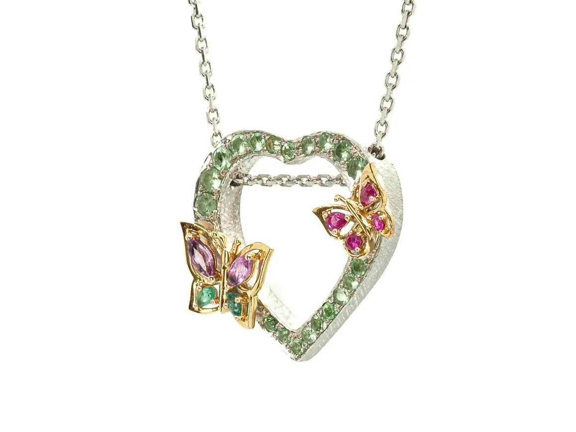 Gold Heart Butterfly Necklace